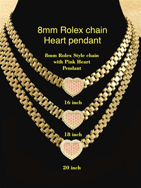 rose gold rolex chain|10k gold rolex style chain.